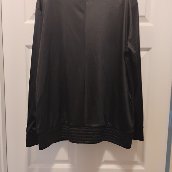 Victorias Secret Sport Black Satin Zip Up Track Jacket Varsity Vintage Size L - Picture 9 of 9